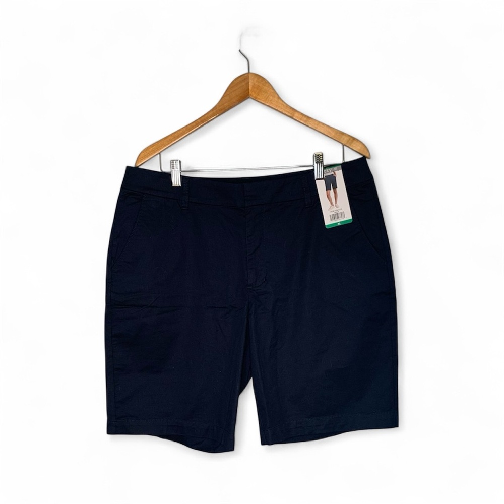 Matty M Women's Cotton Blend Navy Blue Bermuda Shorts XL NWT